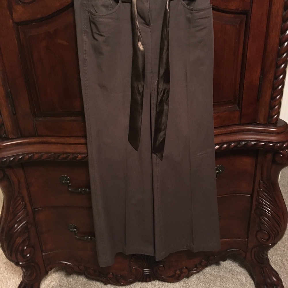 Brown wide leg slacks